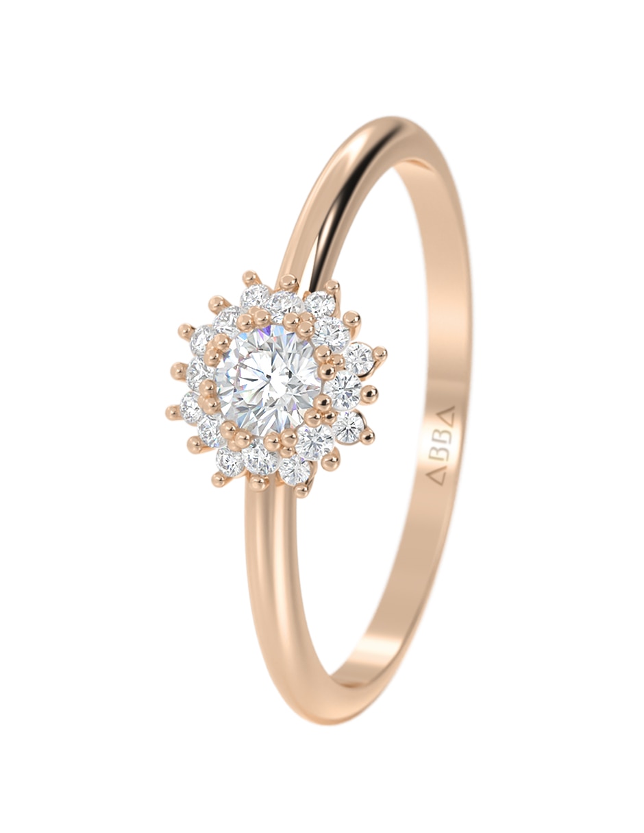 Anillo de compromiso de Oro 10 k Zirconia 3