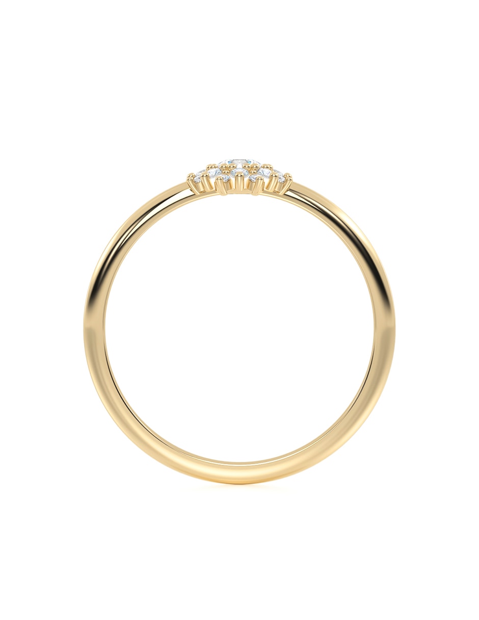Anillo de compromiso de Oro 10 k ABBA JOYAS  Zirconia