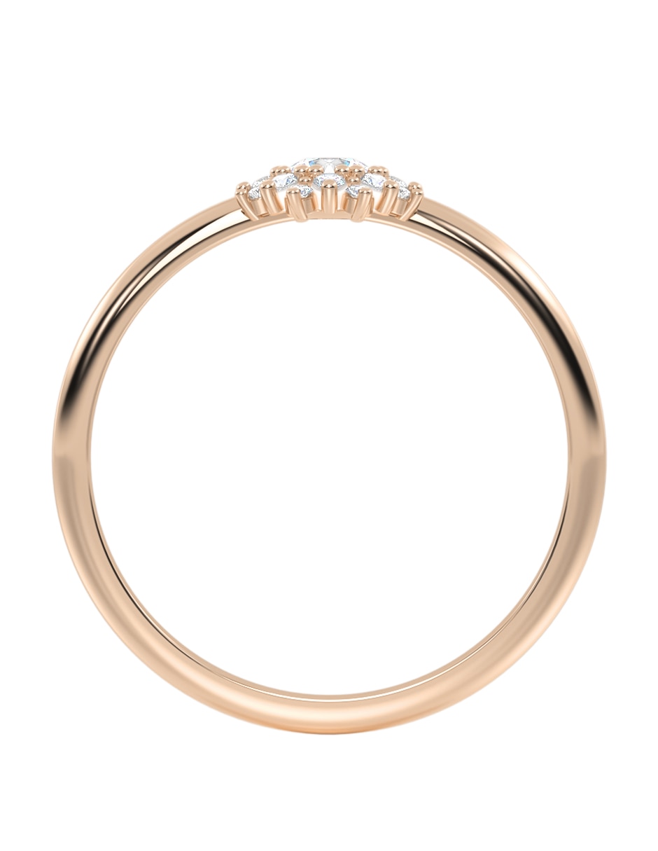 Anillo de compromiso de oro 14 K zirconia 3