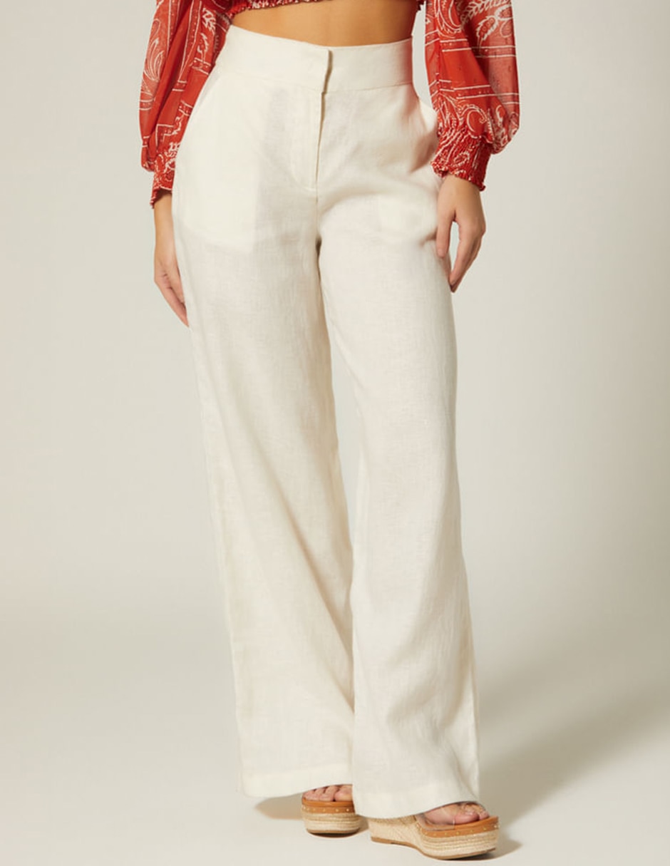 Pantalón regular studio f wide leg para mujer