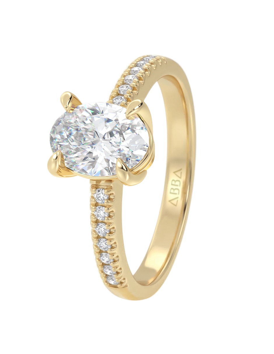 Anillo de compromiso de Oro 14 k ABBA JOYAS  Zirconia