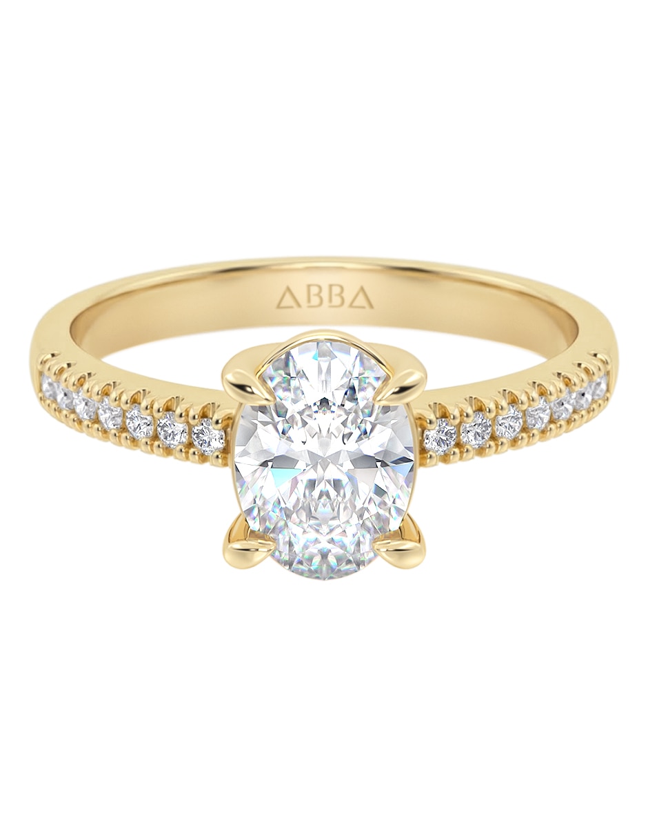 Anillo de compromiso de Oro 14 k Zirconia