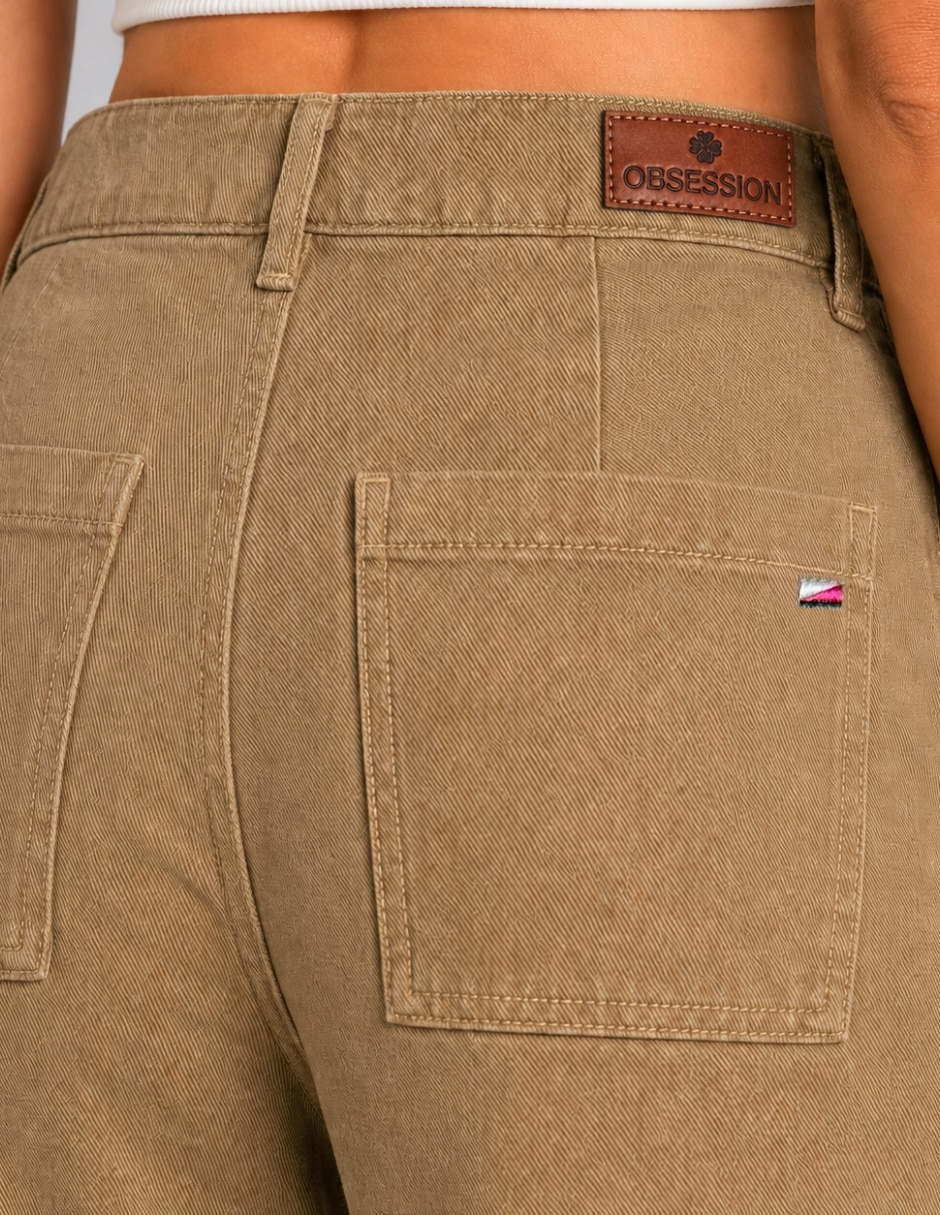 Jeans regular wide leg 25469-d corte cintura alta para mujer 2
