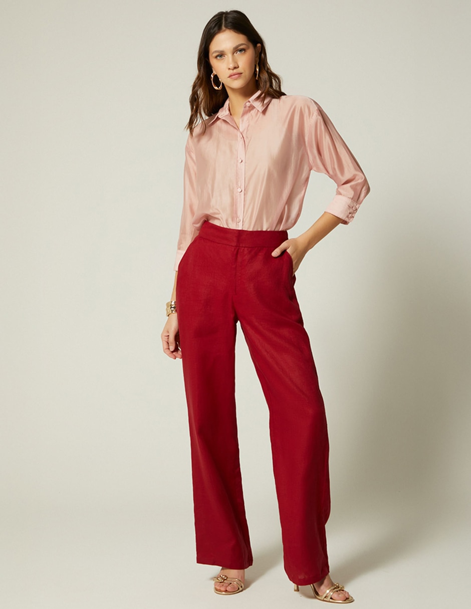 Pantalón de vestir studio f wide leg para mujer