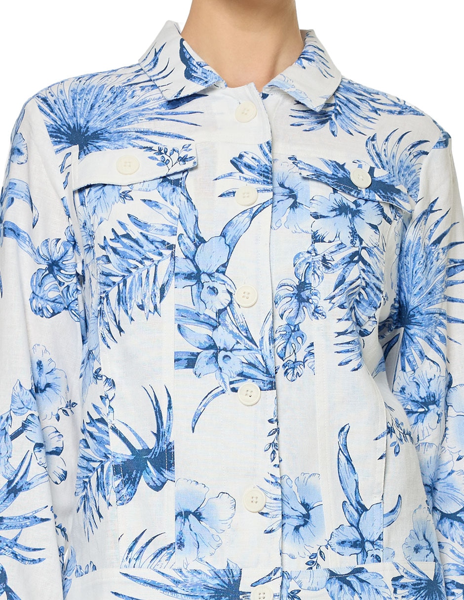 Chamarra casual foley's de lino para mujer