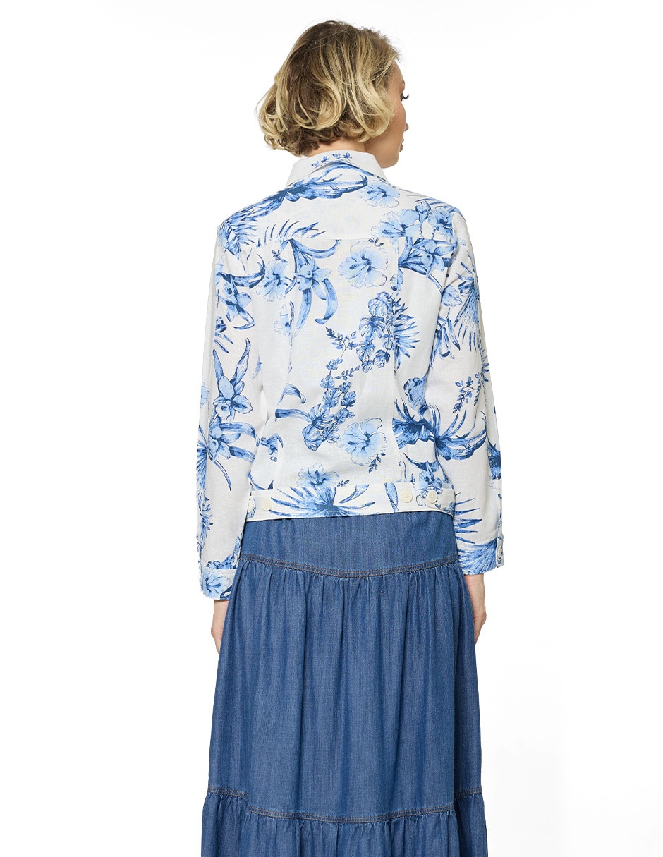 Chamarra casual foley's de lino para mujer