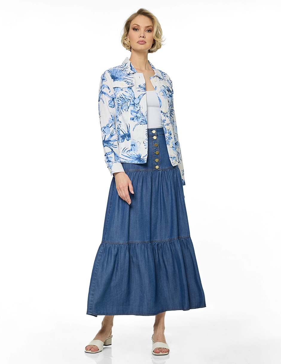 Chamarra casual foley's de lino para mujer