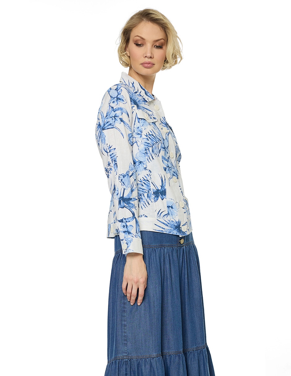 Chamarra casual foley's de lino para mujer