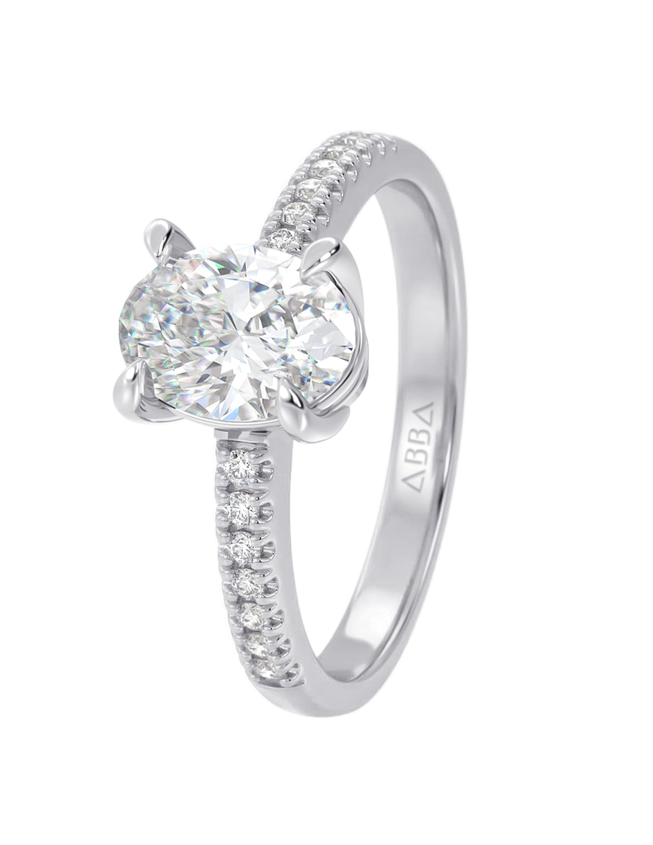 Anillo de compromiso de Oro 10 k Zirconia 5