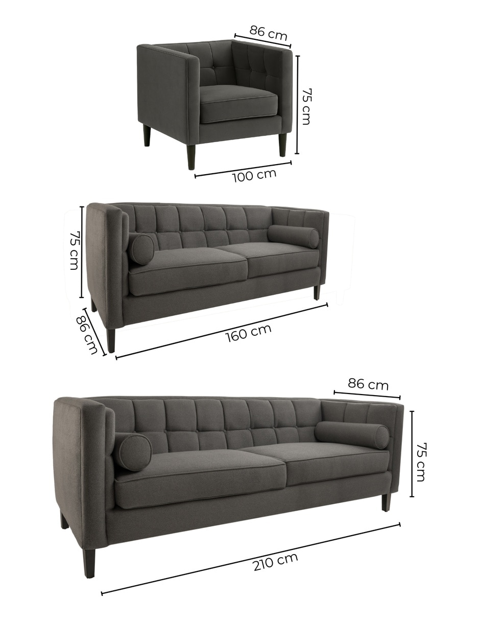 Sala 3 piezas madison sochic de suede