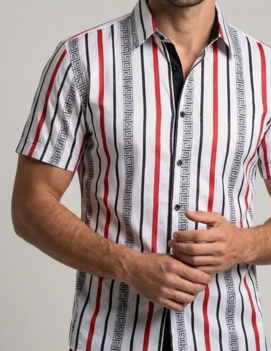 Camisa casual pavini manga corta para hombre