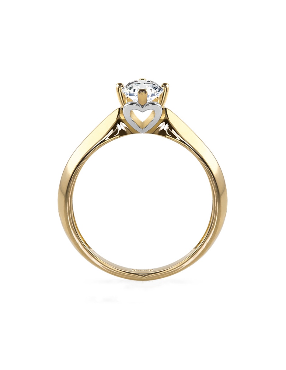 Anillo de compromiso de Oro 14 k ABBA JOYAS  Moissanita