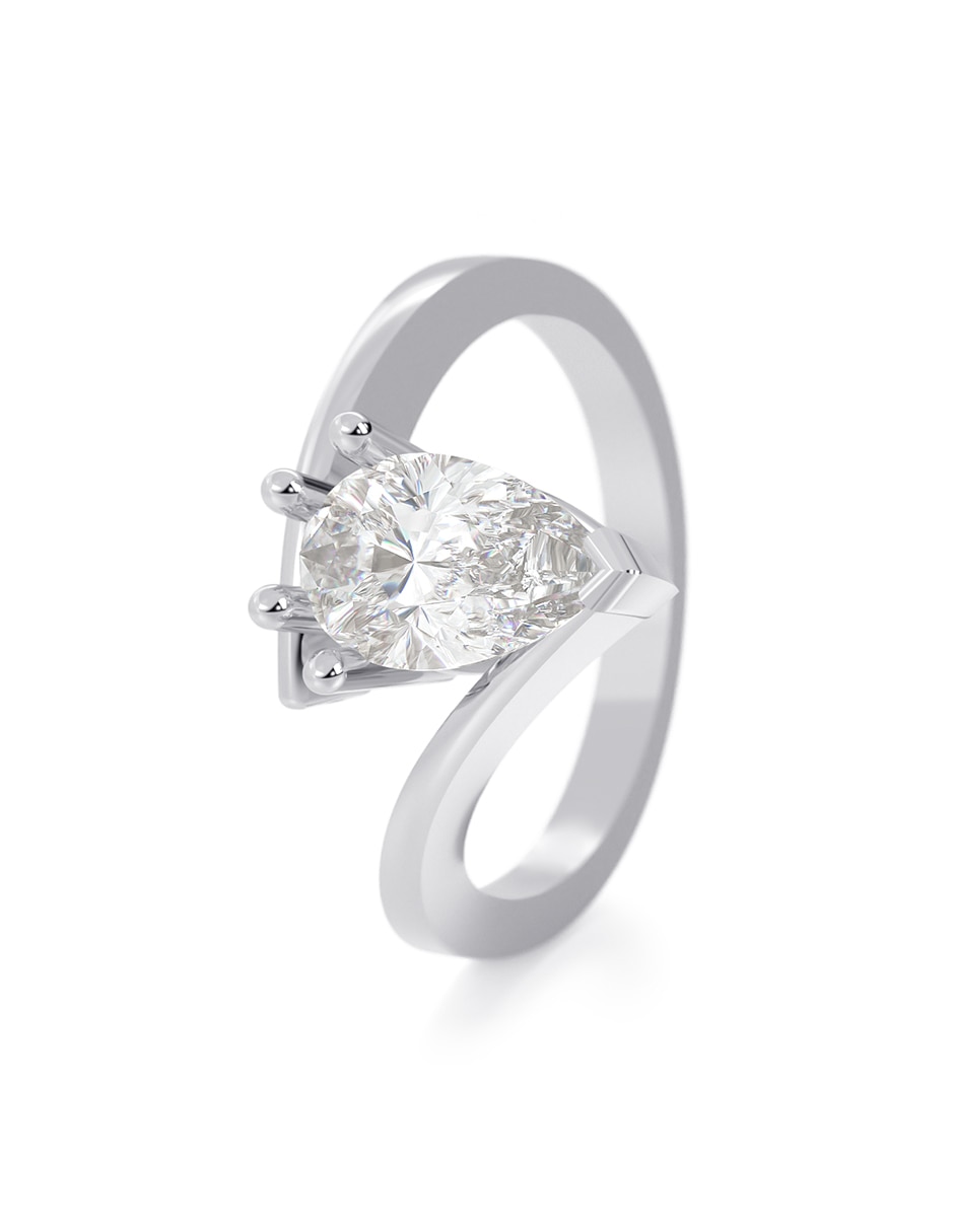 Anillo de compromiso de Oro 10 k ABBA JOYAS Moissanita