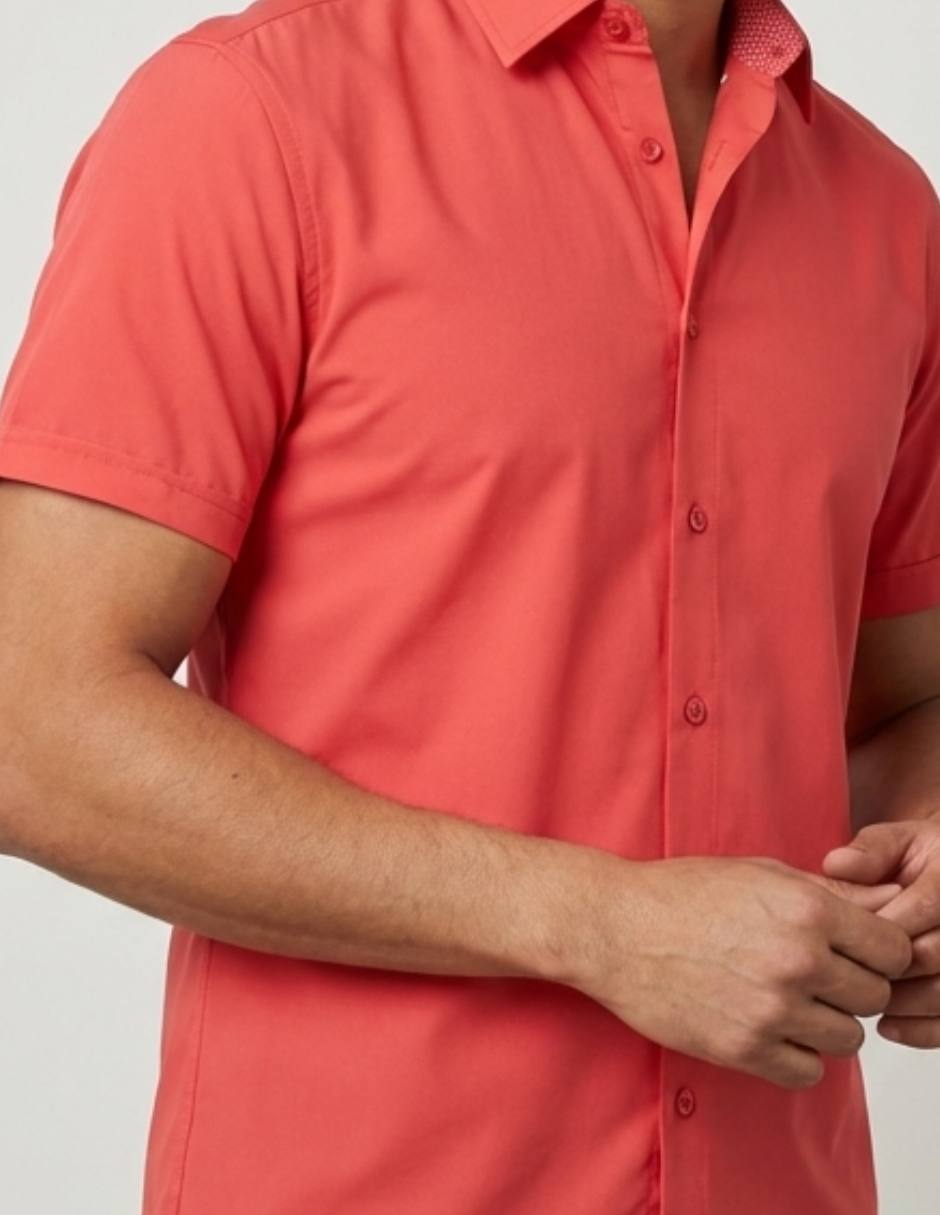 Camisa casual pavini manga corta para hombre