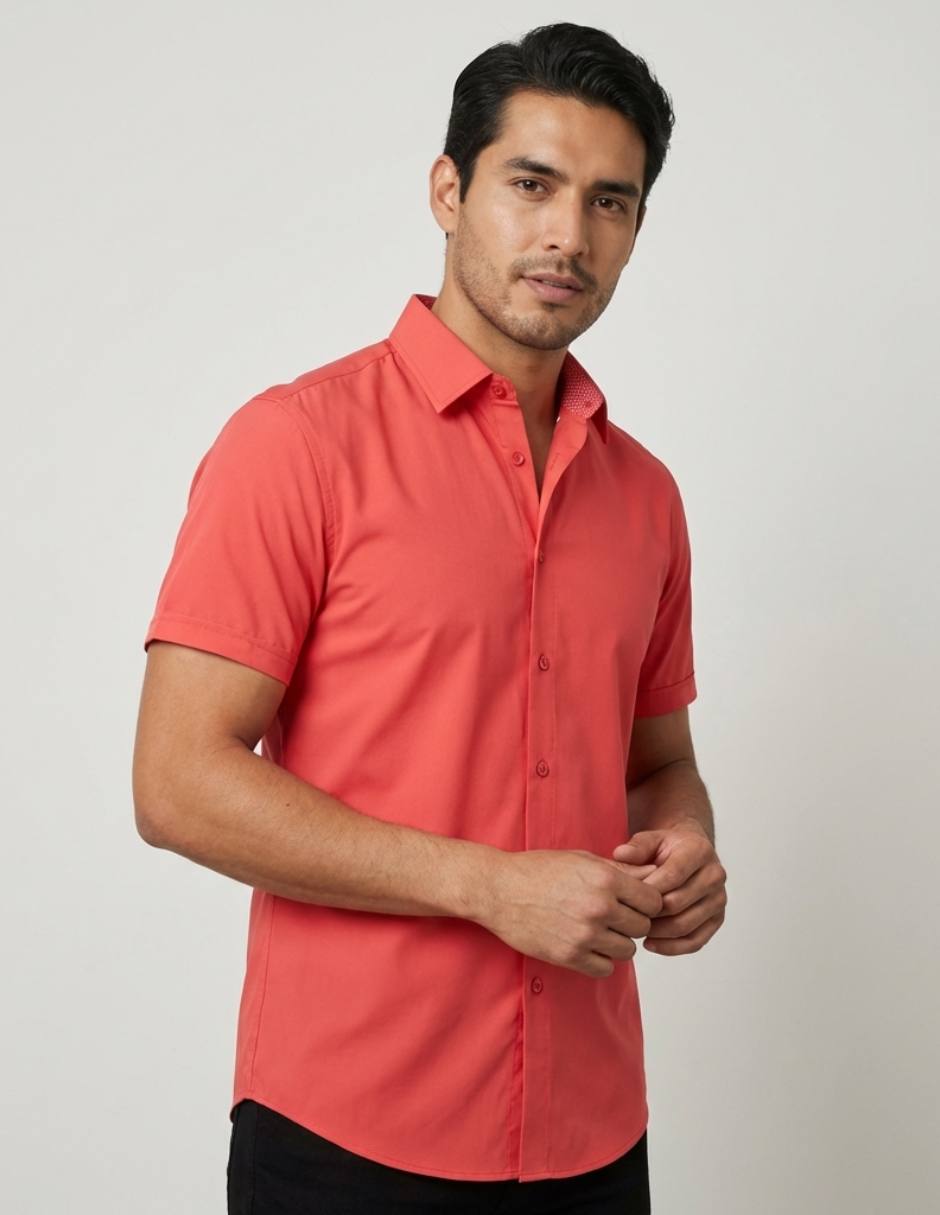 Camisa casual pavini manga corta para hombre