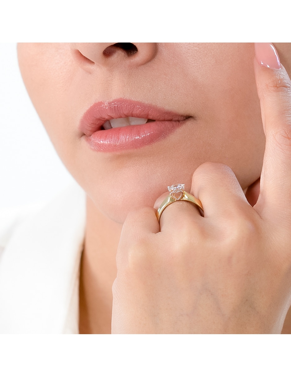 Anillo de compromiso de Oro 18 k ABBA JOYAS  Moissanita