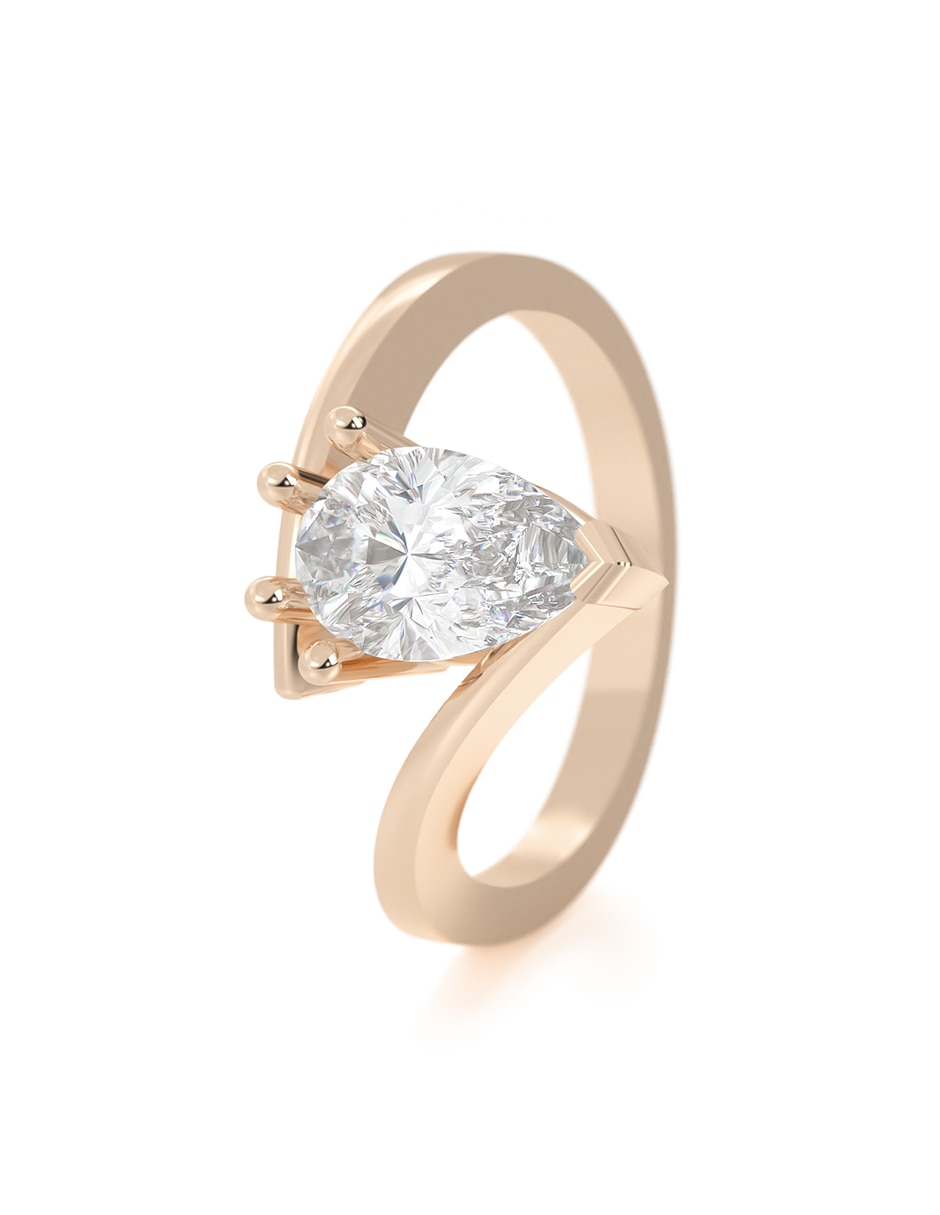 Anillo de compromiso de Oro 10 k ABBA JOYAS Moissanita