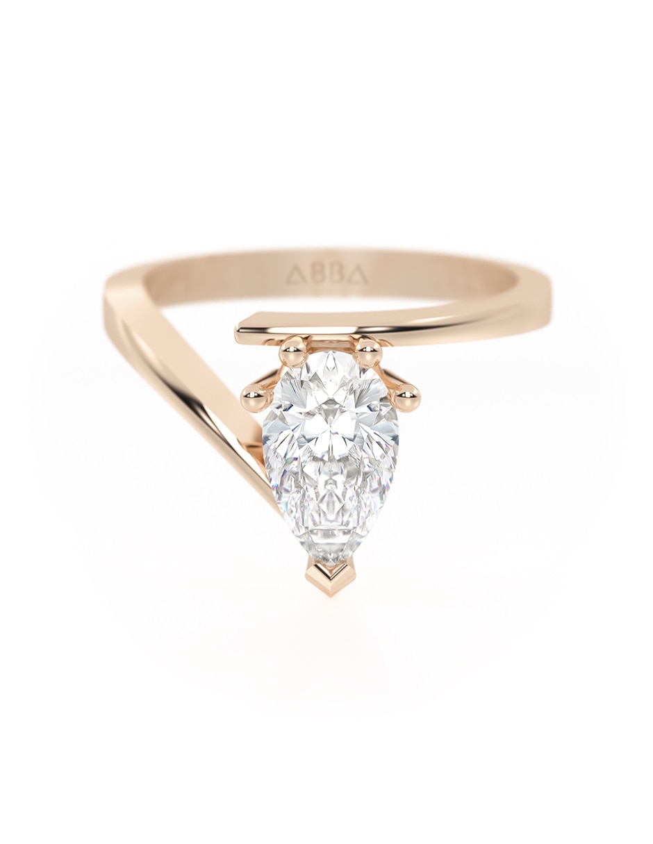 Anillo de compromiso de Oro 10 k Moissanita