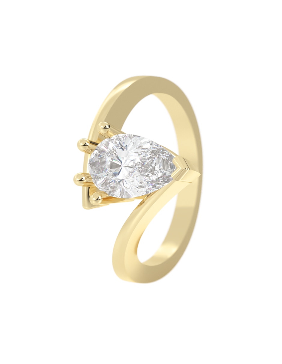 Anillo de compromiso de Oro 10 k Moissanita 4