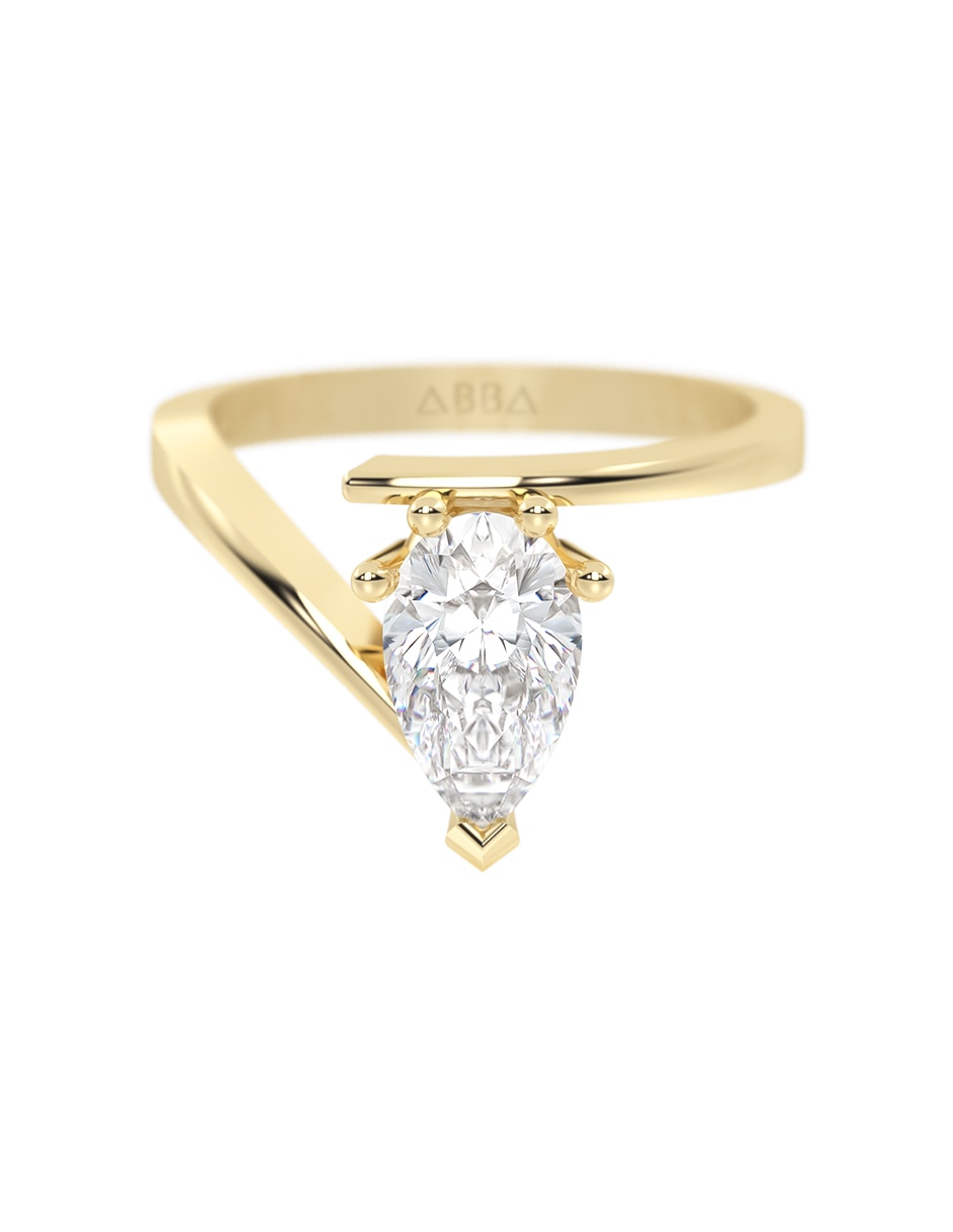 Anillo de compromiso de Oro 10 k Moissanita