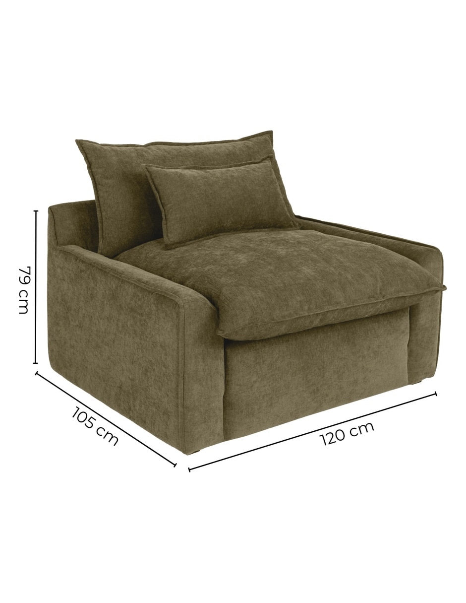 Sillón pit de madera y tela 6