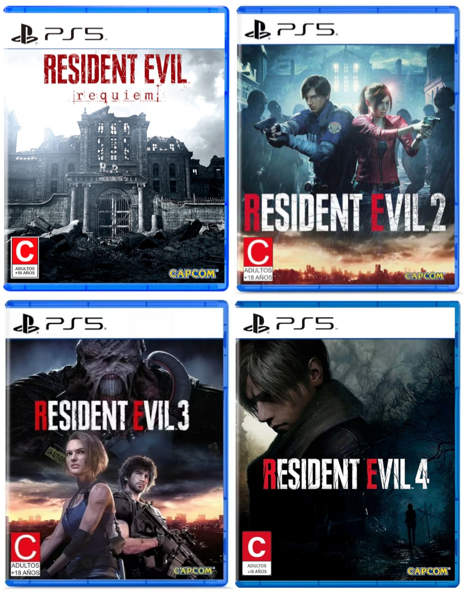 Juego estándar resident evil requiem + resident evil 2 + resident evil 3 + resident evil 4 bundle para ps5