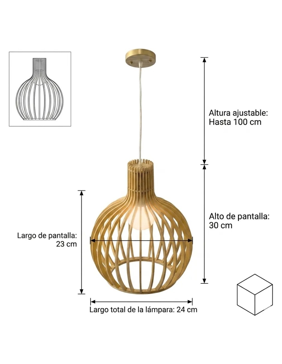 Lámpara colgante Cityluz incandescente y led Nórdica