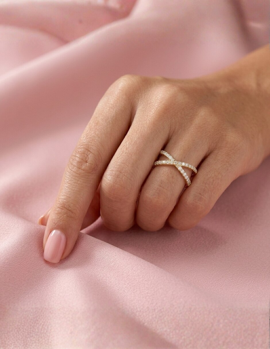 Anillo multi gemas cruz aretize brillo p 925 de plata zirconia cúbica baño de oro