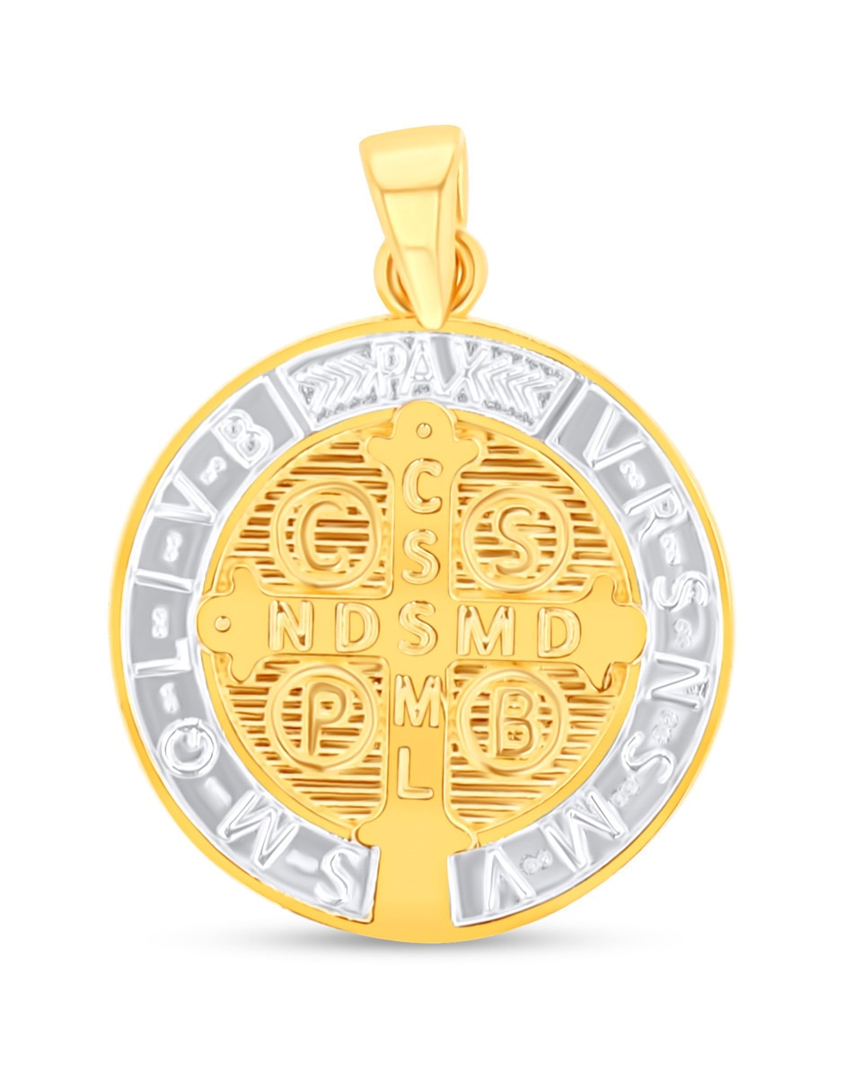 Medalla Joyerias Bizzarro San Benito de oro amarillo 14 K