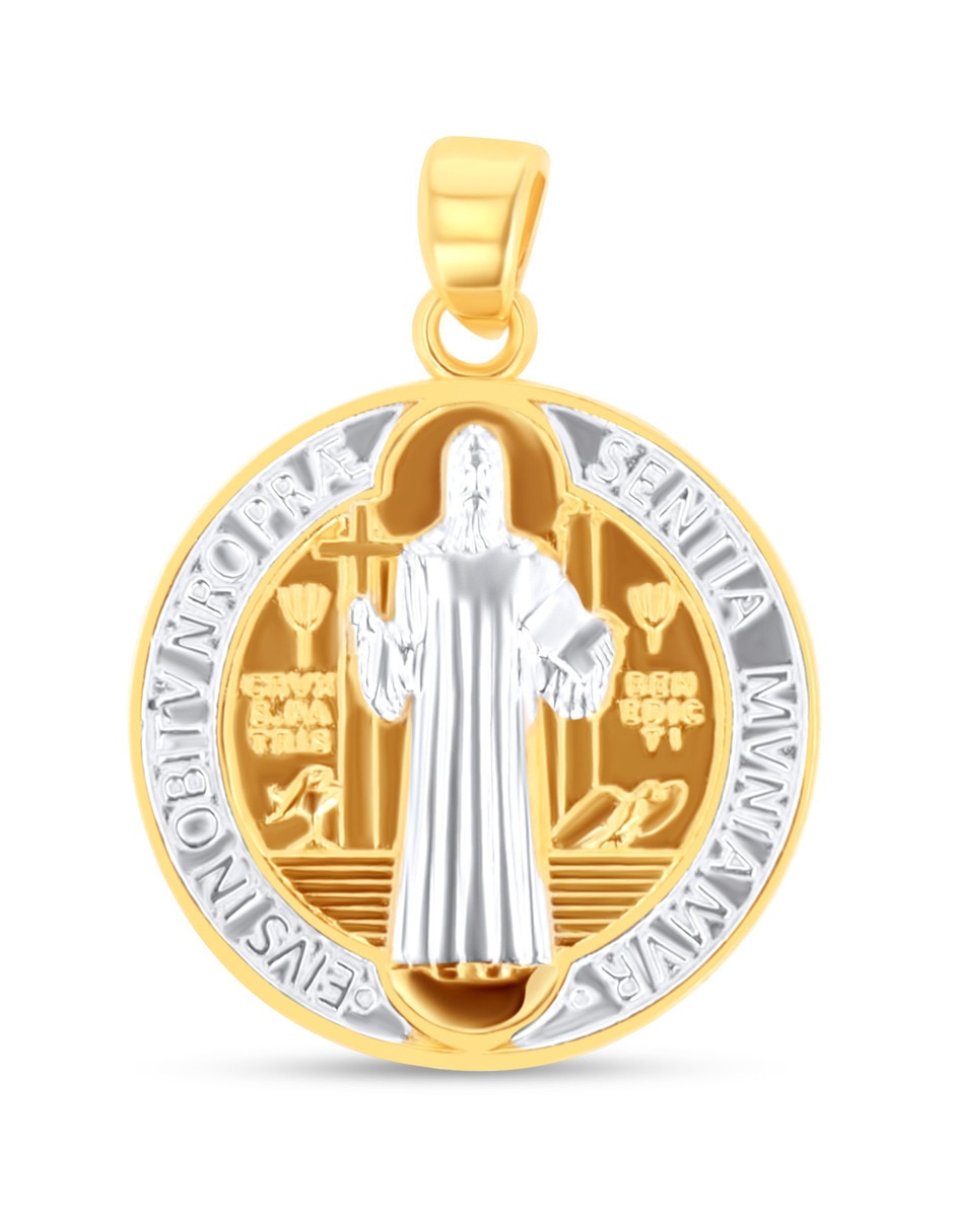 Medalla Joyerias Bizzarro San Benito de oro amarillo 14 K