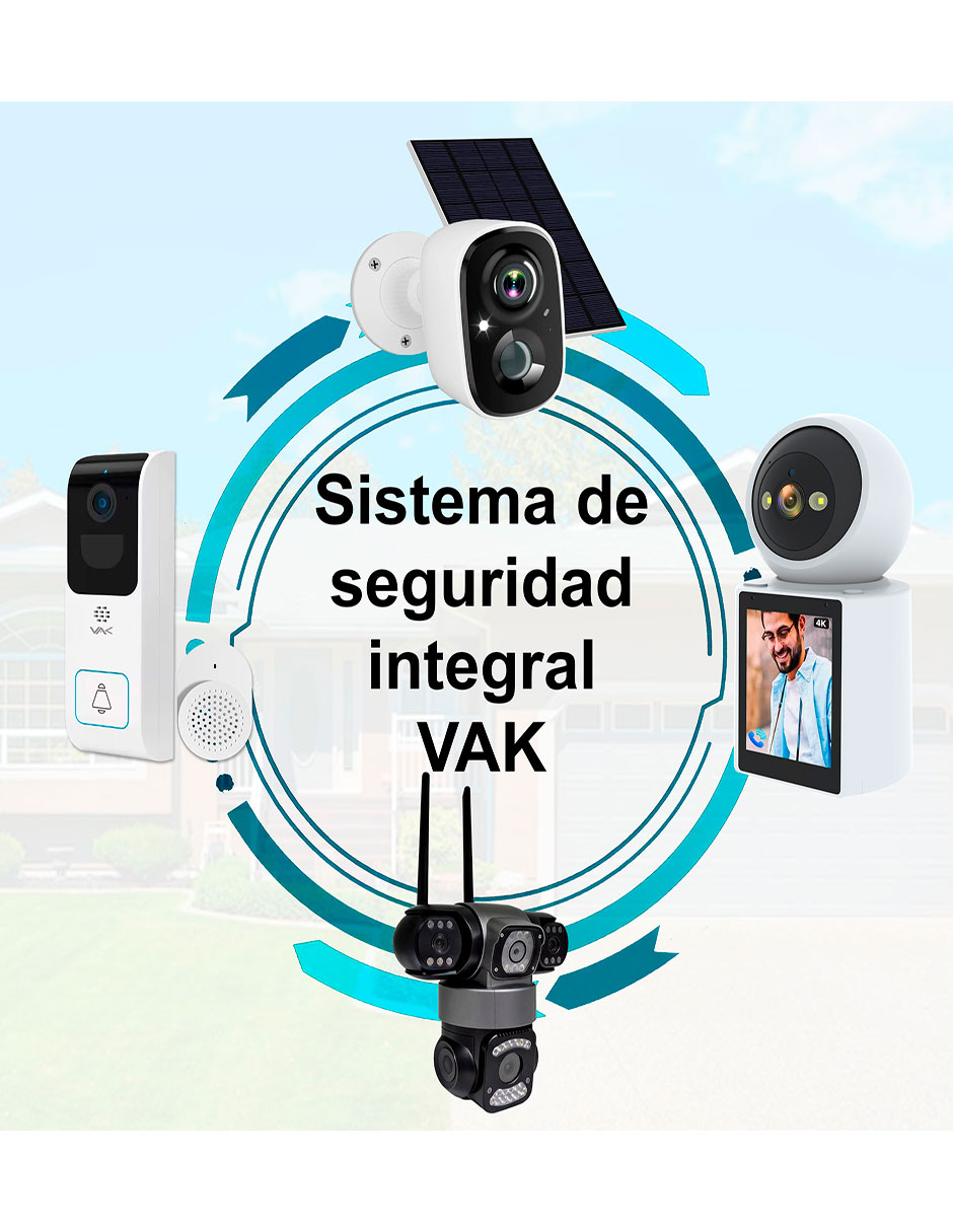 Camara solar de seguridad vak modelo vs-m08 inalámbrica qhd 103¡ con capacidad para grabar con visión nocturna para exterior