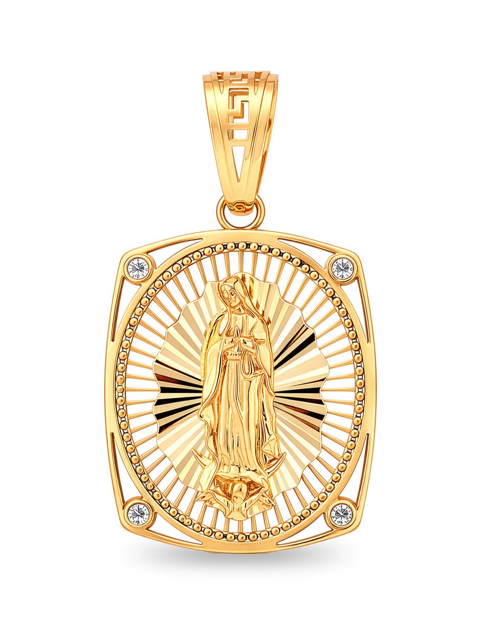 Medalla de Virgen Joyerias Bizzarro de Guadalupe de oro amarillo 14 K