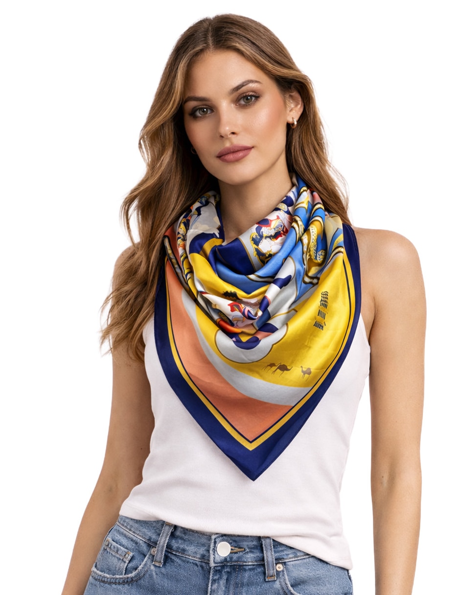 Mascada con estampado floral para mujer