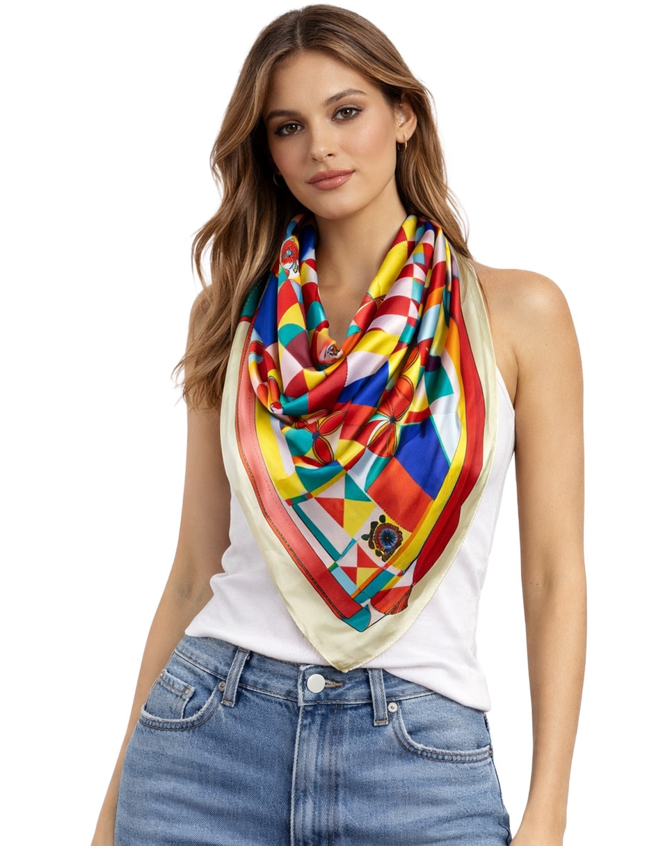 Mascada Twist Side con estampado abstracto para mujer