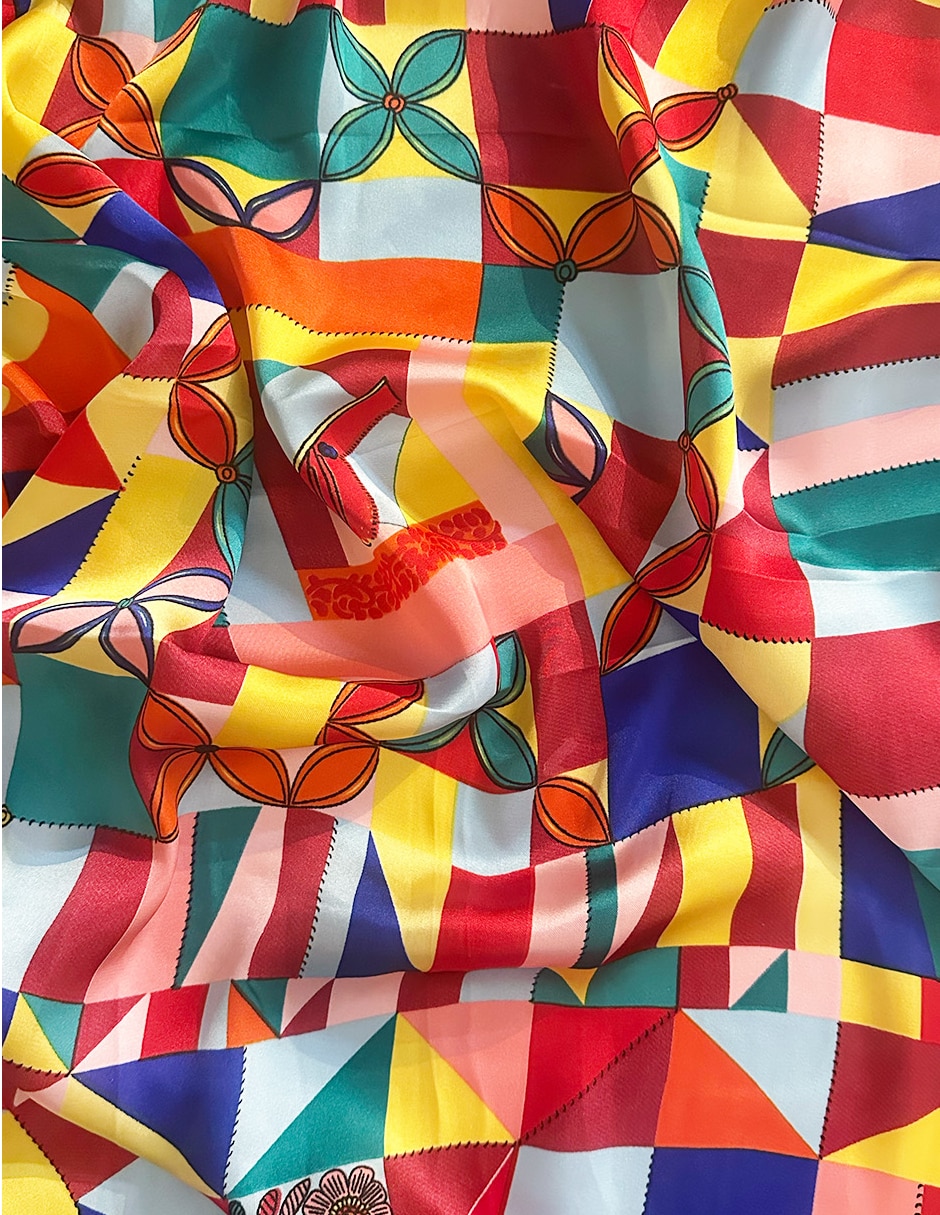 Mascada Twist Side con estampado abstracto para mujer