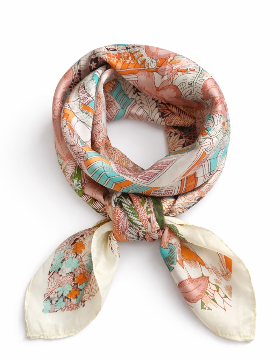 Mascada Twist Side con estampado floral para mujer
