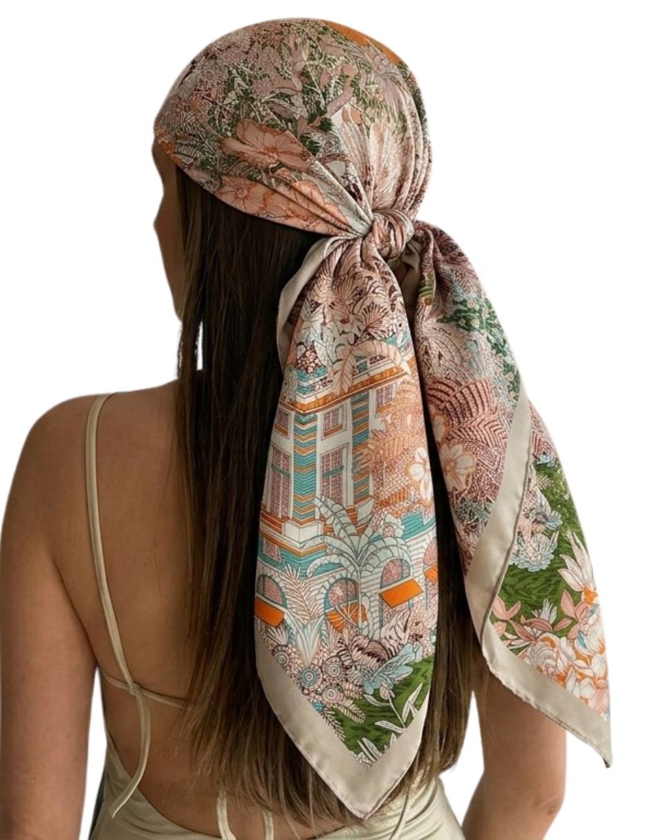 Mascada Twist Side con estampado floral para mujer