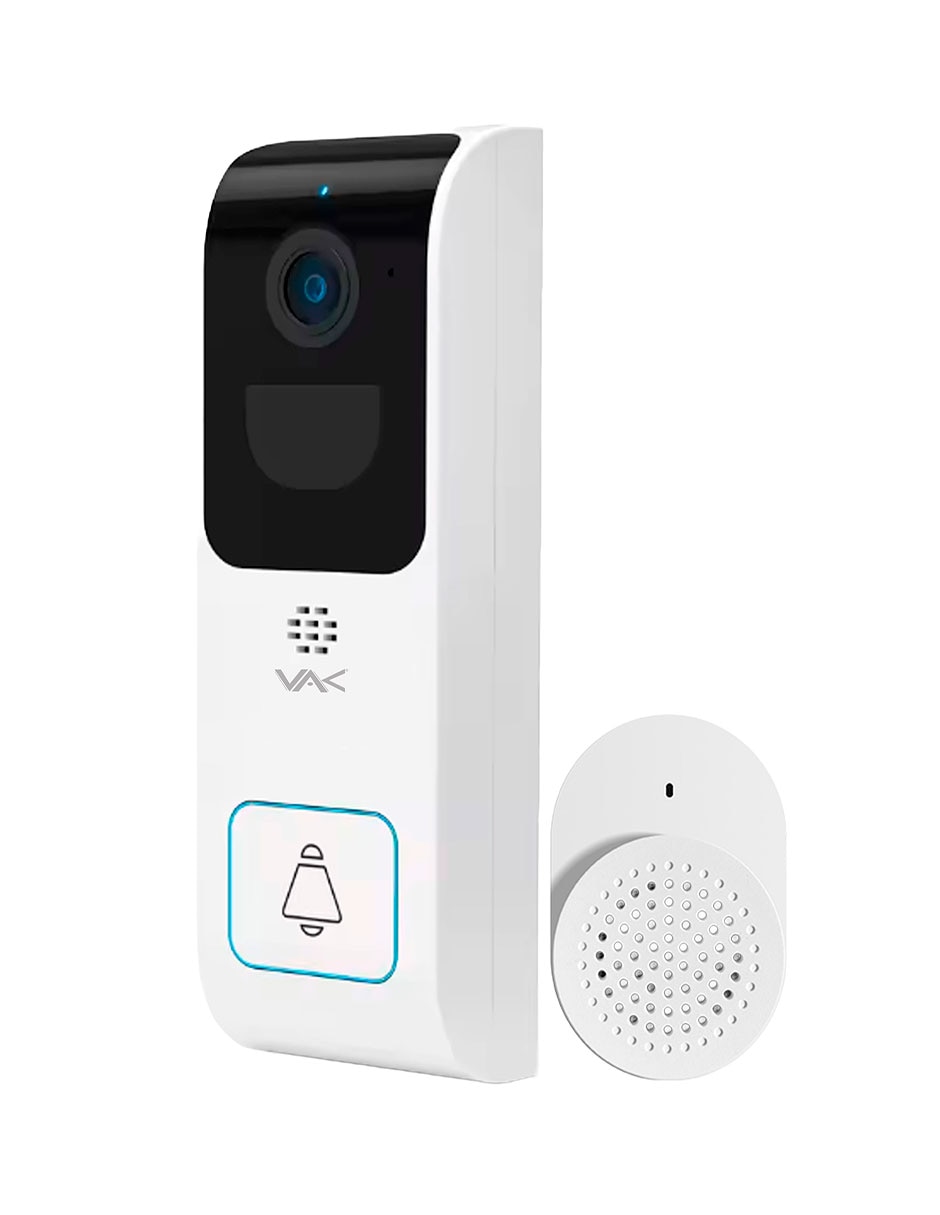 Cámara con timbre de seguridad alámbrica 4K/UHD 90° con visión nocturna para interior y exterior