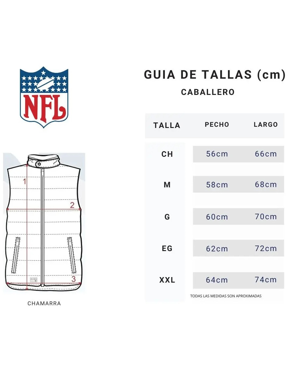 Chaleco Nfl con bolsillos para hombre