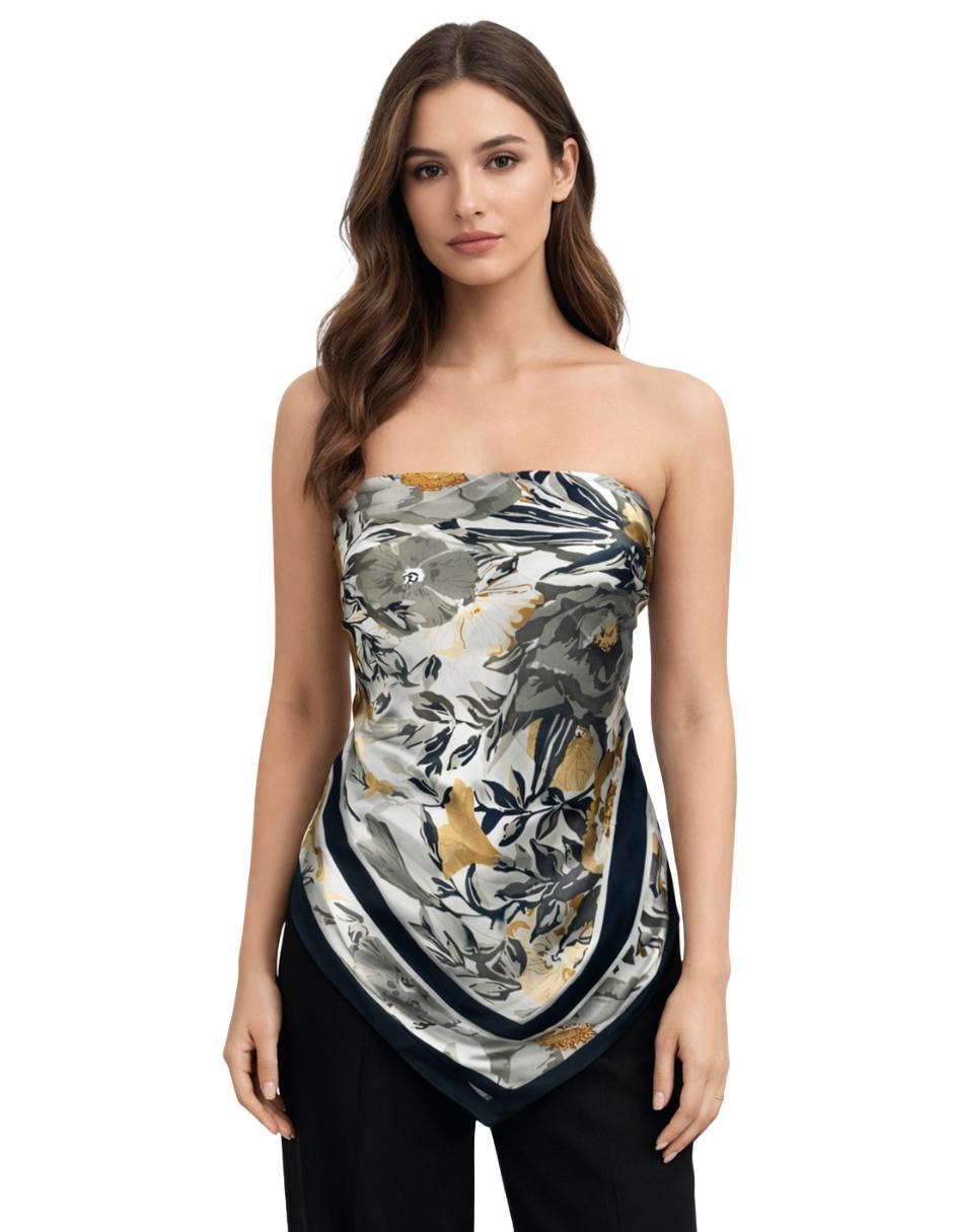 Mascada Twist Side con estampado floral para mujer