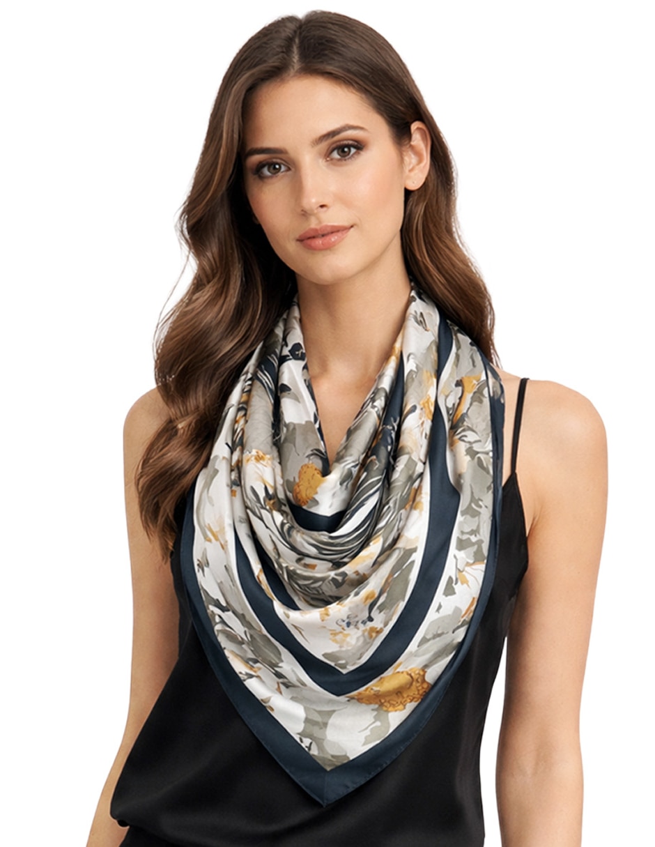 Mascada con estampado floral para mujer