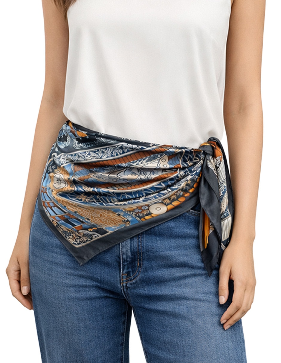 Mascada Twist Side con estampado étnico para mujer