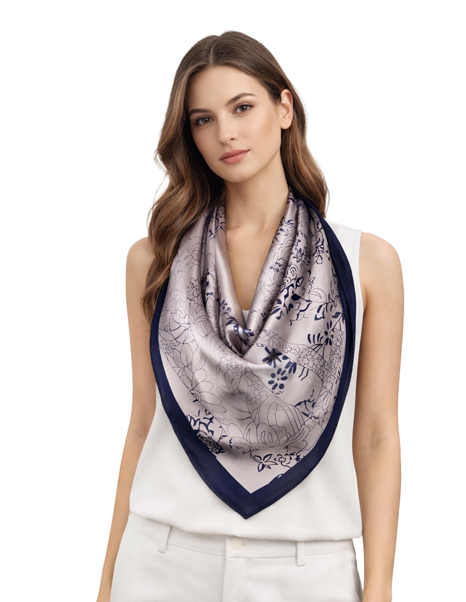Mascada con estampado floral para mujer