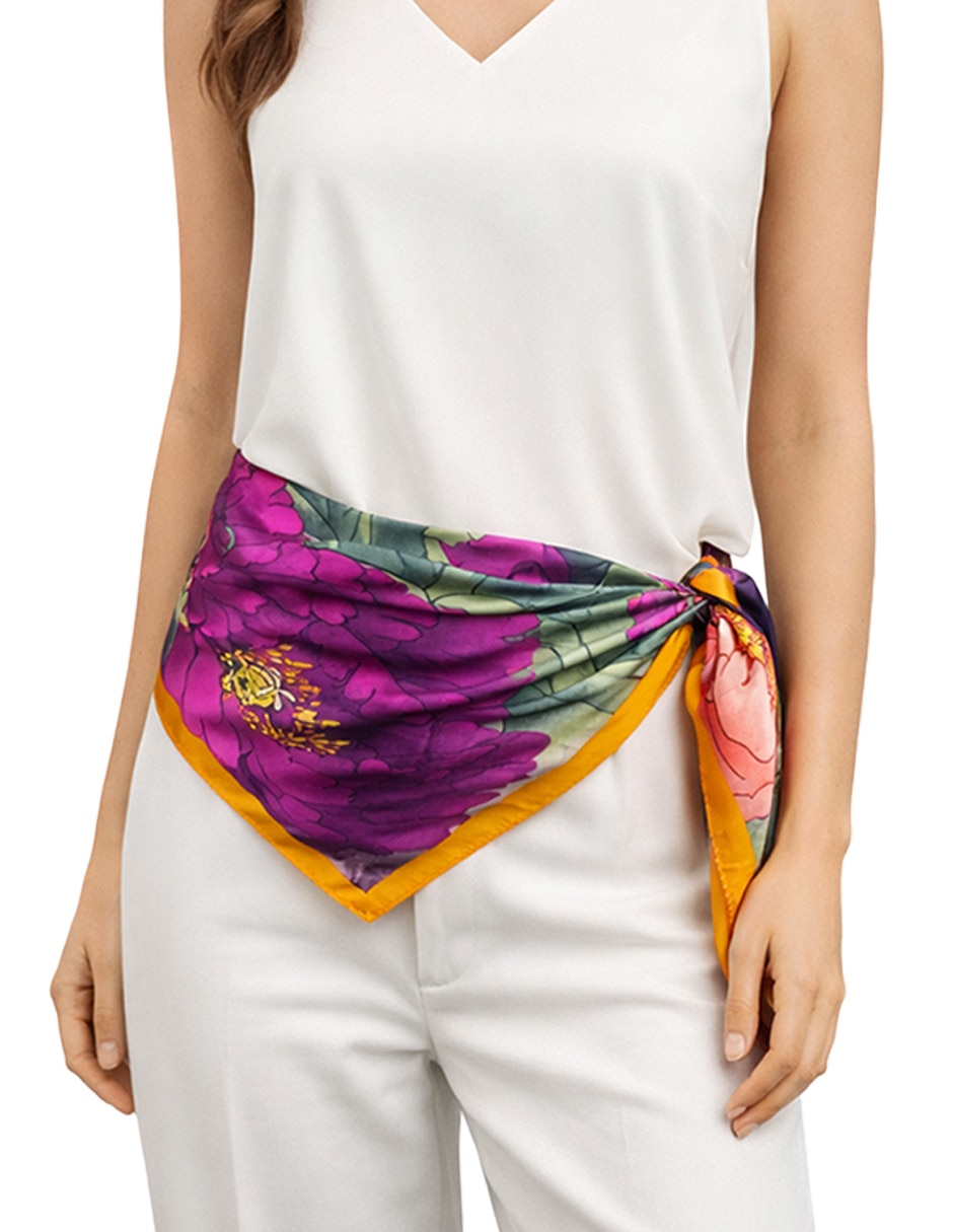 Mascada Twist Side con estampado floral para mujer