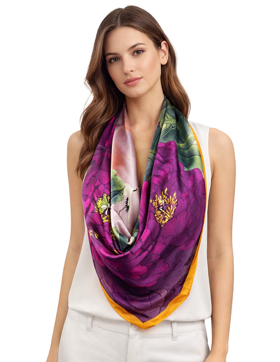 Mascada con estampado floral para mujer