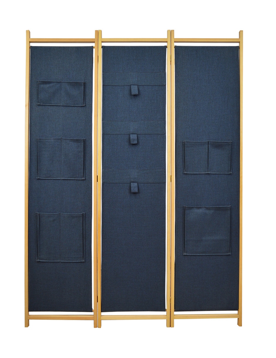 Biombo Rachel 3 paneles de madera pino