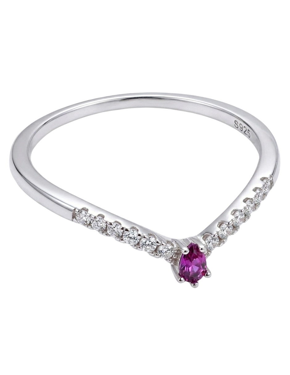 Anillo Brillo P 925 de plata zirconia cúbica pavé 4