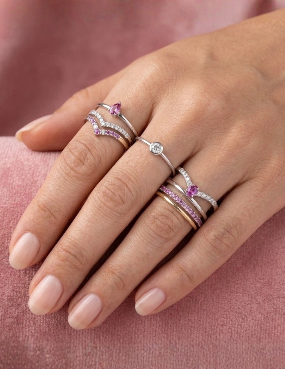 Anillo Brillo P 925 de plata zirconia cúbica pavé 7