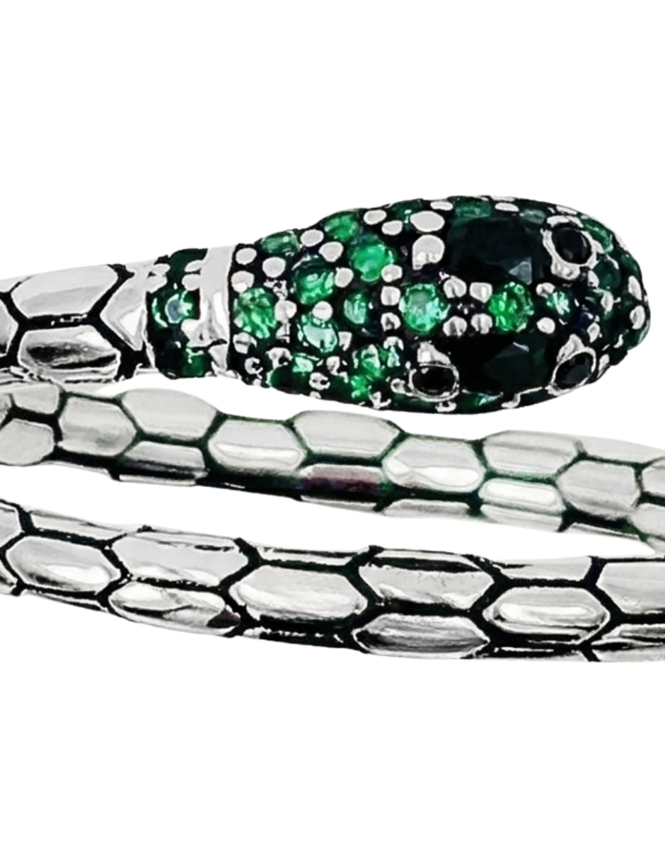 Anillo de serpiente Aretize Brillo P 925 de plata zirconia cúbica lustre