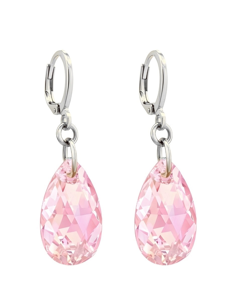 Aretes y collar de gota Zvezda Éclair de plata cristal
